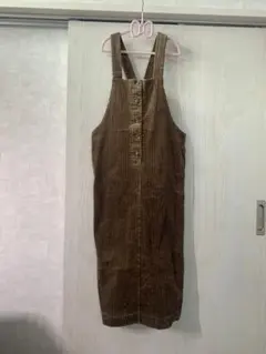 ブラウン コーデュロイ サロペット　フリーサイズ　チャオパニック