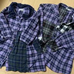 お揃い　兄妹　RAG MART チェック柄シャツ 120 シャツワンピ95㎝