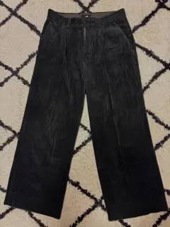 HARE コーデュロイ ブラック ワイドパンツ