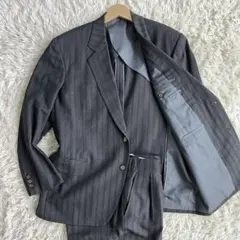 ✨美品✨イヴサンローラン スカートスーツ　ダブル　ウール　セットアップ　グレー Yahoo!オークション -「セットアップ スーツ」(イヴ・サン