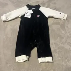 Championベロアロンパース サイズ70 黒/白