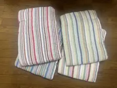 柄お任せ　ストライプタオルケット 140cm x 190cm 1枚