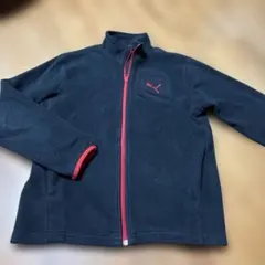 PUMA フリースジャケット ブラック レッド 150