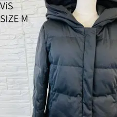 ビス ViS 裏ボアフード付き 中綿ジャケット ゴールドジップ ポケット 