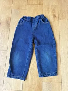 濃い青デニムパンツ ウエストゴム