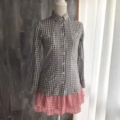 X miss & LANVIN 新品未使用コットンシャツ & スカート チェックのサムネイル