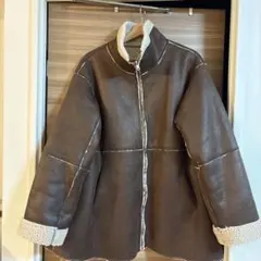 ムートンコート ブラウン