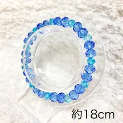 ハンドメイド ガラスビーズブレスレット【No.02】ゴム かわいい 綺麗 ガラス
