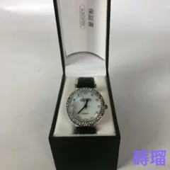 ABISTE アビステ 腕時計 ラインストーンベゼル 黒革ベルト