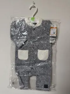 グレー 長袖ロンパース 60-70cm