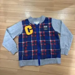チェック柄ジップアップジャケット 130 フードなし　上着