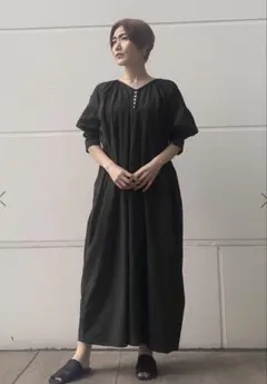*美品*オーガニックコットン2WAYドレス　ブラック　FREE ワンピース綺麗め