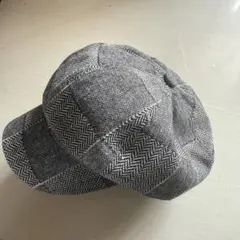 グレー系 ヘリンボーンキャスケット