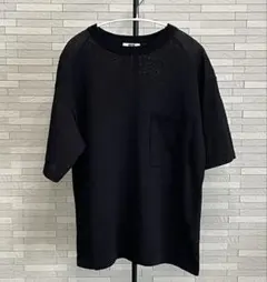 【美品】ユニクロU クルーネックセーター半袖　春夏　天竺編み　綿　L