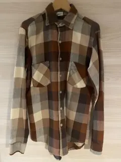 ネルシャツ ブラウン