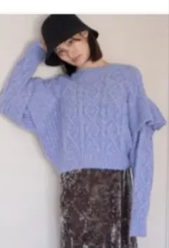 ♥ ローリーズファーム♥ケーブルニット ロングスリーブパープル