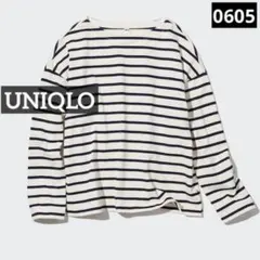 ら*ら様 0605 UNIQLO ボーダーTシャツ（長袖） オフホワイト