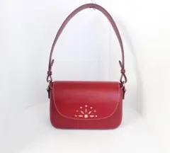 赤いショルダーバッグ 本革