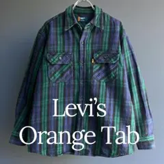 Levi’s リーバイス オレンジタブ ネルシャツ ブラックウォッチ 長袖90s