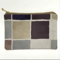 【値下げ不可】未使用品 北欧 個性的 ハンドメイド フラットポーチ / ポーチ