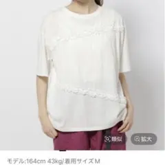 試着のみ niko and... レースドッキングTシャツ ホワイトのサムネイル