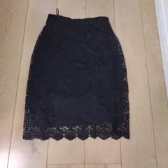 ユニクロ★レーススカート　タイト　黒【Ｓ】