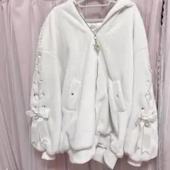 【最終値下げ】LIZLISA リボンうさみみファーブルゾン ホワイト