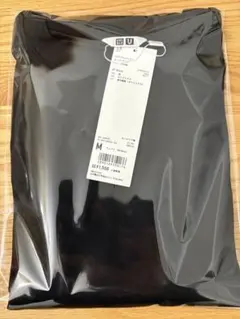 ユニクロ U エアリズムコットンオーバーサイズT(5分丈) ブラック（タグ付き）