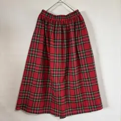 【美品】ロウ イサラ LOU タータンチェック　フレア　ロングスカート　日本製