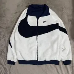 NIKE リバーシブル ボアジャケット フリース ネイビー ホワイト XL