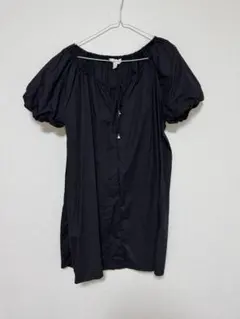 ブラック パフスリーブ オフショルダー ブラウス