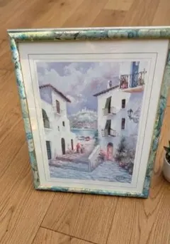 油彩画】地中海を望む港町（一点もの） - メルカリ