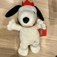 スヌーピー パペットぬいぐるみ　赤　王冠　PEANUTS