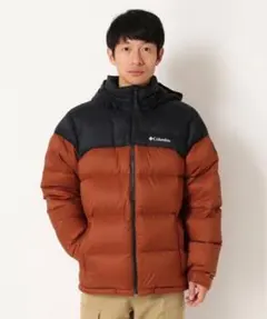 Columbia フード付きダウンジャケット ブラウン/ブラック
