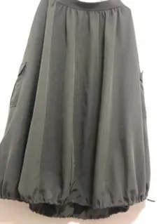 カーキ フレアスカート サイドポケット付き４Ｌ