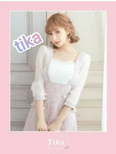 【韓国ドレス】♡ tika サロペット風ワンピース (明日香キララ/ドレス着)
