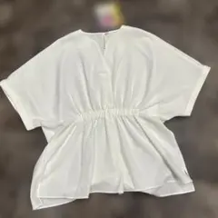 HK WORKS LONDON ホワイト半袖ブラウス