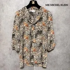 MK MICHEL KLEIN 総柄ブラウス 40 七分袖ポリエステル とろみ