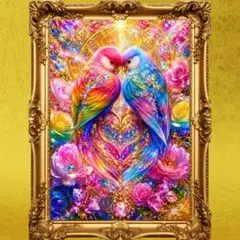 愛縁結彩☆虹色鳥☆恋愛成就 出会い運 夫婦円満 良縁☆開運スピリチュアルアート