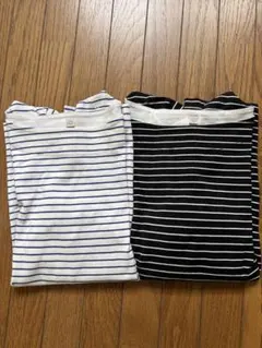 UNIQLO ボーダーカットソー　ボートネック　七分袖　2枚組