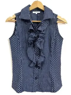 美品NARACAMICIE フリルノースリーブシャツ サイズI