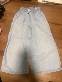 GU デニムワイドデニムパンツ 120cm