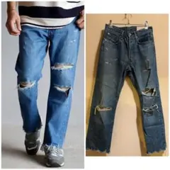 KURO AVENIR ダメージ ストレート デニム　27 kuro denimのサムネイル