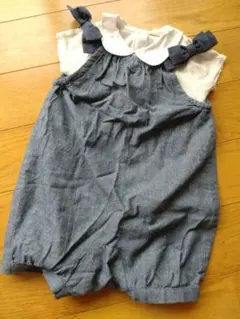 プティマイン丸襟付きオーバーオール