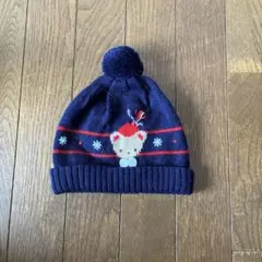 ファミリア familiar ニット帽 ネイビー