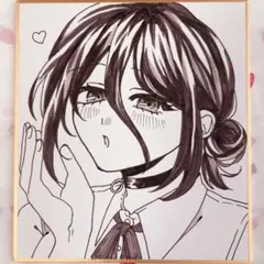 K様専用 チェンソーマン レゼ 手描き鉛筆 アナログイラスト 色紙