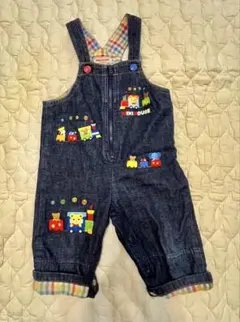 美品 MIKI HOUSE デニムロンパース 80