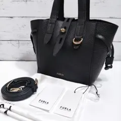 ⭐️美品⭐️ フルラ 現行 ネット 2way ハンドバッグ ショルダーバッグ 黒