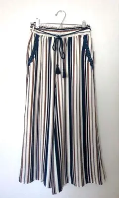 【アクシーズファム】ストライプ ガウチョパンツ