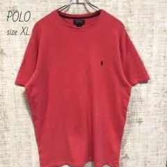 POLO ポロラルフローレン ポニー刺繍　半袖　Tシャツ　XL ピンク　古着